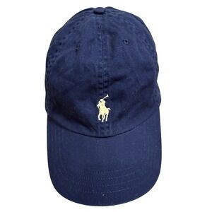 Polo Ralph Lauren Hat Cap Strap Back Youth One Size Navy Embroidered Pony Logo